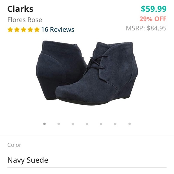 Authentic Tan Clarks Suede Wedge Boots - Picture 7 of 7